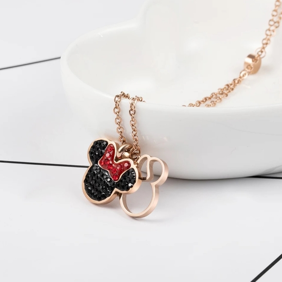 Minnie Mouse Pendant Necklace Titanium Steel Chain - Picture 4 of 6